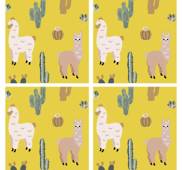 Alpakka ja kaktus modernit lasinaluset - Tenstickers