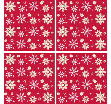 Snowflakes pattern drink coaster - TenStickers
