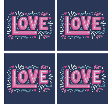 爱在复古风格喝杯垫 - TenStickers