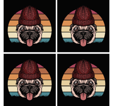 Bases para copos vintage Cão vintage - TenStickers