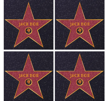 Hollywood stjerne med navn geek coasters - TenStickers