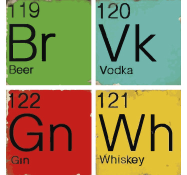 Periodiske tabel geek coasters - TenStickers