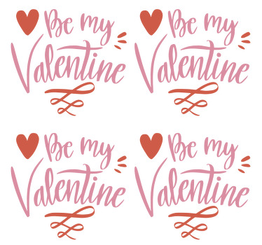 Valentine hjerte grafik tekst coaster - TenStickers