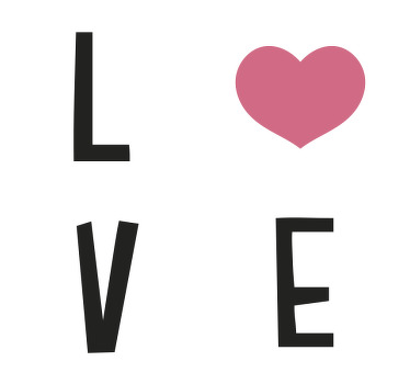 Sottobicchiere  personalizzato con frase amore - TenStickers