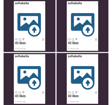 Untersetzer Modern Instagram mit Foto und Text - TenStickers