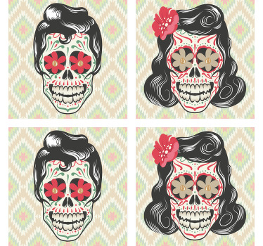 Halloween skulls drink coaster - TenStickers