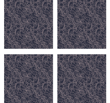 Abstract paisley drink coaster - TenStickers