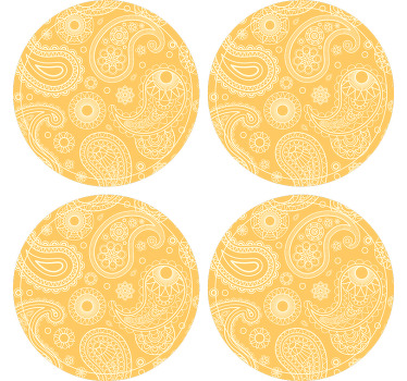 Posavasos estilo árabe paisley amarillo - TenVinilo