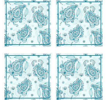 Blomster paisley drink coaster - TenStickers