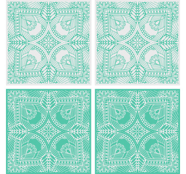 Ihana turkoosi paisley kuvio moderni lasinalunen - Tenstickers