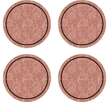 Paisley mønster drink coaster - TenStickers