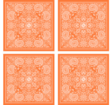 Paisley fliser design drink coaster - TenStickers