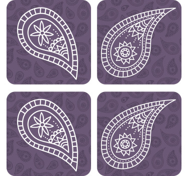 Retro paisley drink coaster - TenStickers