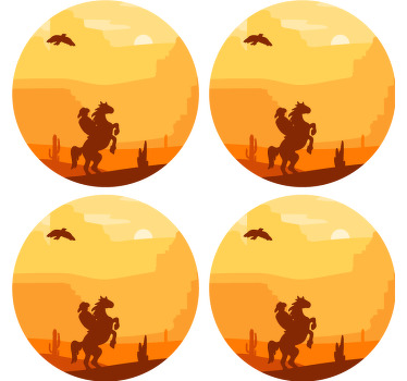 Solnedgang ørken scene skør coaster - TenStickers
