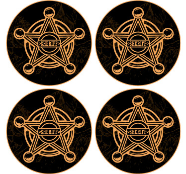 Dessous de verre étoile de shérif - TenStickers