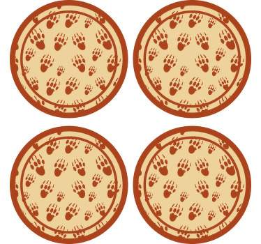 Hieno eläin tassu jälki juoma lasinaluset - Tenstickers