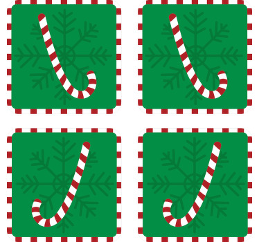 Posavasos navideños dulce de bastón - TenVinilo