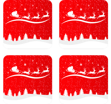 Posavasos navideño trineo Santa Claus - TenVinilo