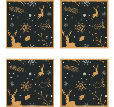 メリークリスマス組成ドリンクコースター - TENSTICKERS