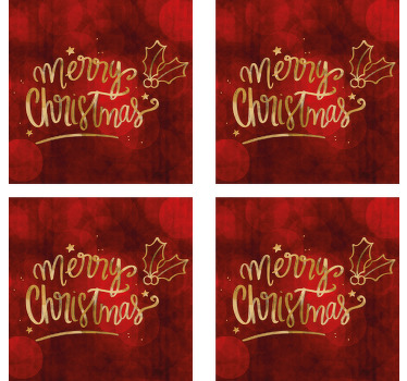 dessous de verre noel Joyeux noël en rouge - TenStickers