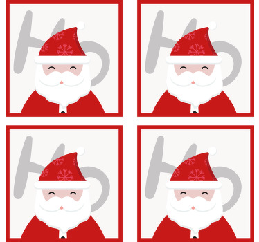 dessous de verre noel Père noël et hohoho - TenStickers