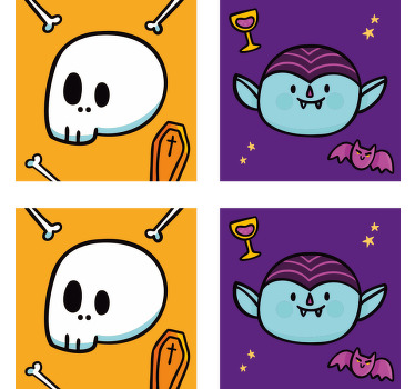 Monstre glad halloween drikke coaster - TenStickers