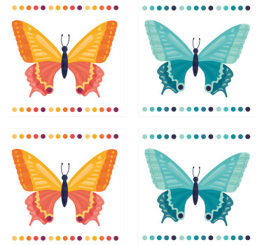 Posavasos mariposa bicolor azul y amarilla - TenVinilo