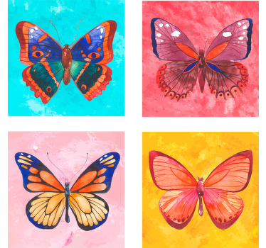 Posavasos mariposas multicolores - TenVinilo