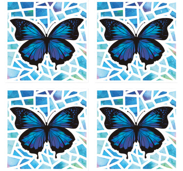 Posavasos de mariposa de mosaico moderno - TenVinilo