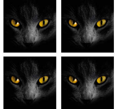 Black cat halloween coaster - TenStickers