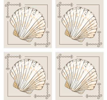 Large vintage shell coaster - TenStickers