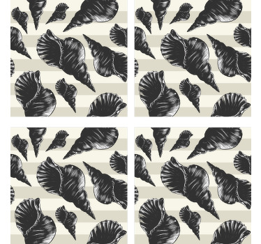 Posavasos de concha vintage negro - TenVinilo