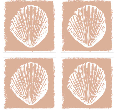 Posavasos de concha retro color beige - TenVinilo