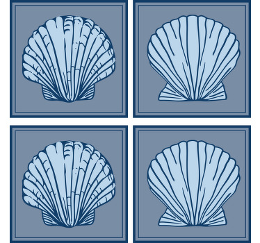 Posavasos de concha en tonos azules concha - TenVinilo