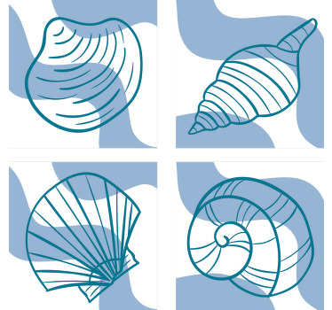 贝壳图案贝壳杯垫 - TenStickers