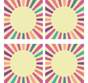 Podmetači za geometrijsko sunce 70-ih - TenStickers