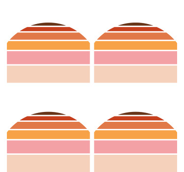 70年代的太阳条纹70年代的杯垫 - TenStickers