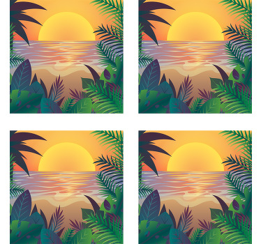 Retro sun beach 70-talsunderlägg - Tenstickers