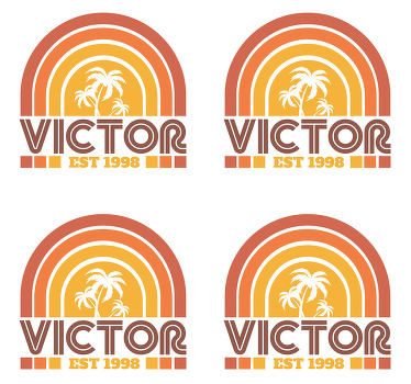 Dessous de verre vintage Soleil et palmiers - TenStickers