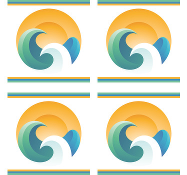 Soleil et vagues sous-verres des années 70 - TenStickers