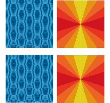 Bases para copos sol 70's Pôr do sol vintage - TenStickers