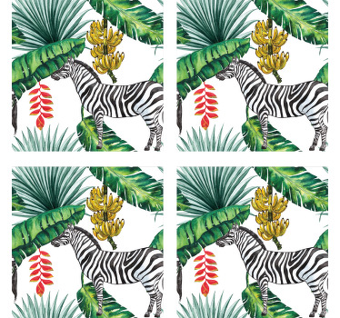 Natur mønster zebra coaster - TenStickers