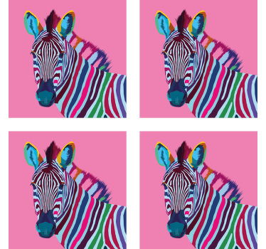 Untersetzer Zebra Zebra pop art - TenStickers