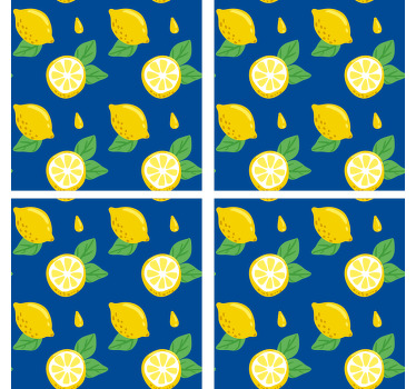 Dibujar a mano limones cítricos posavasos - TenVinilo