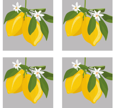 レモンの木の柑橘類のコースター - TENSTICKERS
