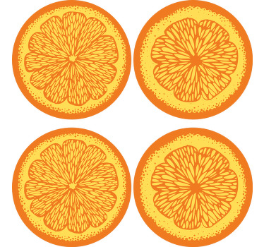 posavasos de cítricos con patrón de dibujo a mano naranja - TenVinilo
