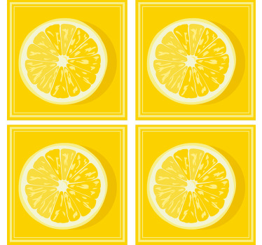 イエローレモンスライスシトラスコースター - TENSTICKERS