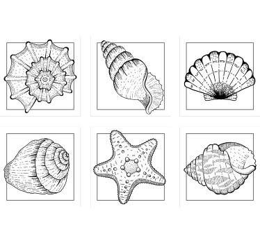 Morski život i školjke morski život podmetači - TenStickers