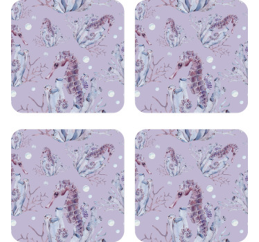 Akvarell csikóhal tengeri élet alátétek - TenStickers