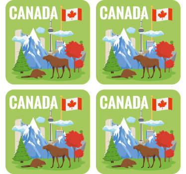 dessous de verre moderne Voyager au canada - TenStickers